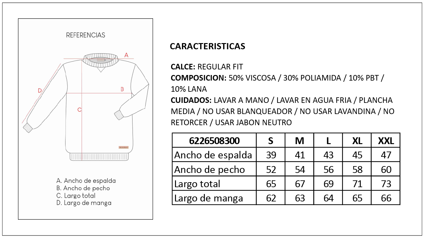 Tabla de Medidas Sweaters Britches